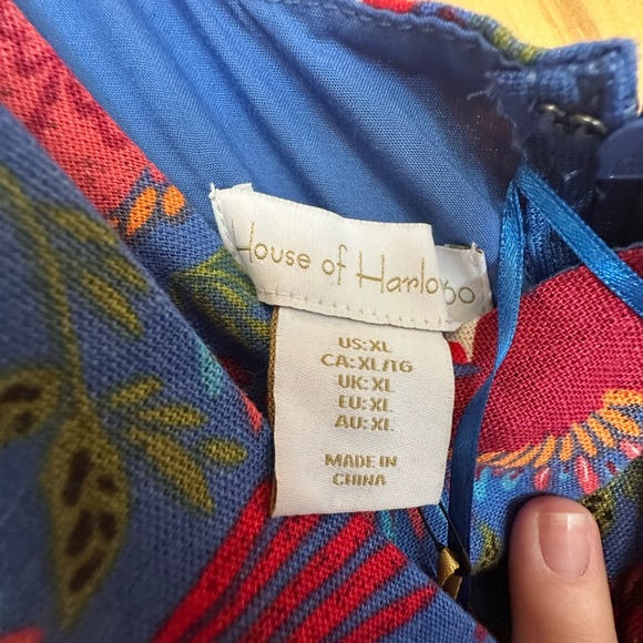 NWT House of Harlow 1960 Floral Blue Sleeveless Dress XL - Picture 4 of 10